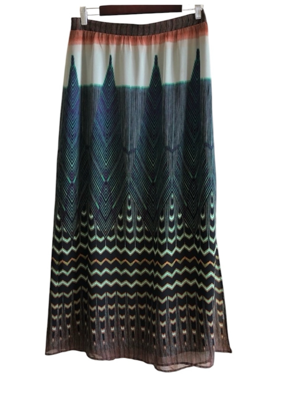 Anthropologie Maeve Bohemian Chevron Maxi Skirt Small